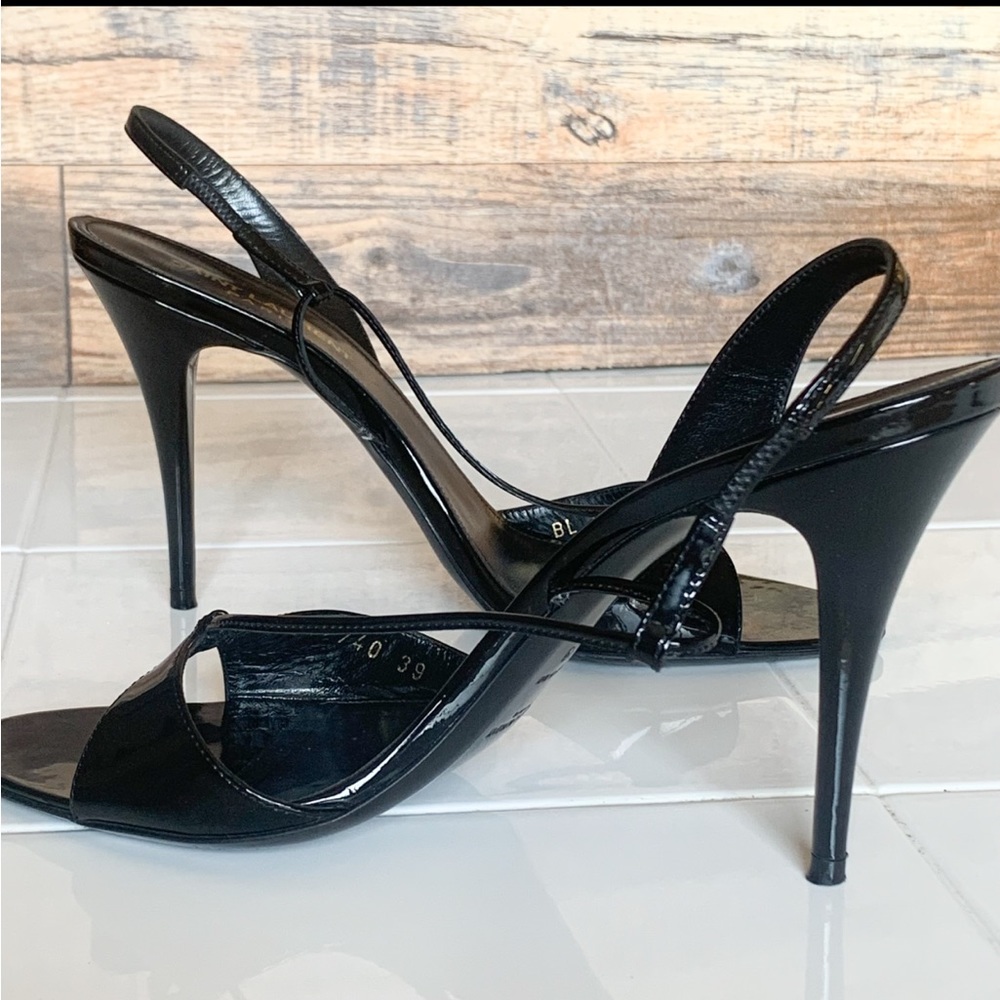 Saint Laurent, Anouk Patent Leather Slingback Sandals - Picture 10 of 15